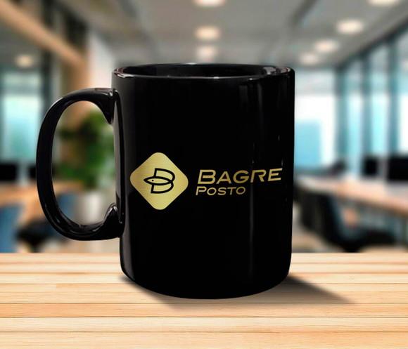 Caneca Preta Personalizada de Porcelana 300ml - 300 Unidades