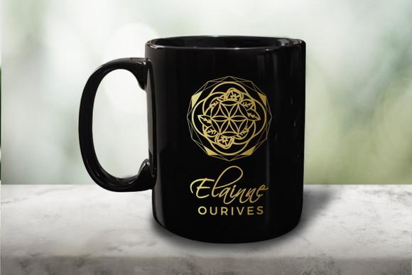 Caneca Preta Personalizada de Porcelana 300ml - 48 Unidades
