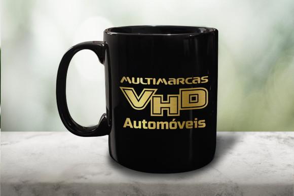 Caneca Preta Personalizada de Porcelana 300ml - 50 Unidades