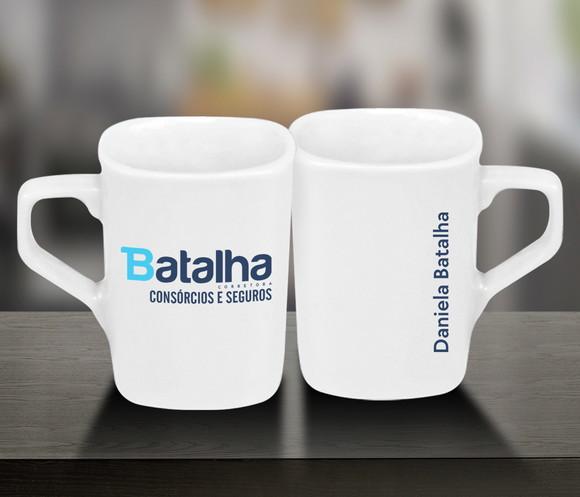 Caneca Quadrada Personalizada 160ml Porcelana - 24 Unidades