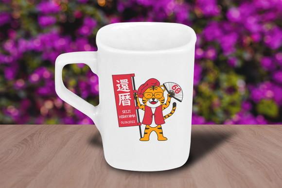 Caneca Quadrada Personalizada 160ml Porcelana - 48 Unidades