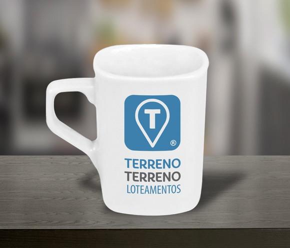 Caneca Quadrada Personalizada 160ml Porcelana - 48 Unidades