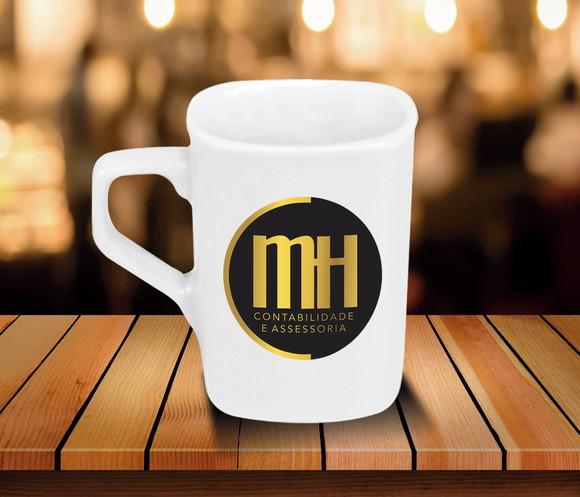 Caneca Quadrada Personalizada 160ml Porcelana - 50 Unidades