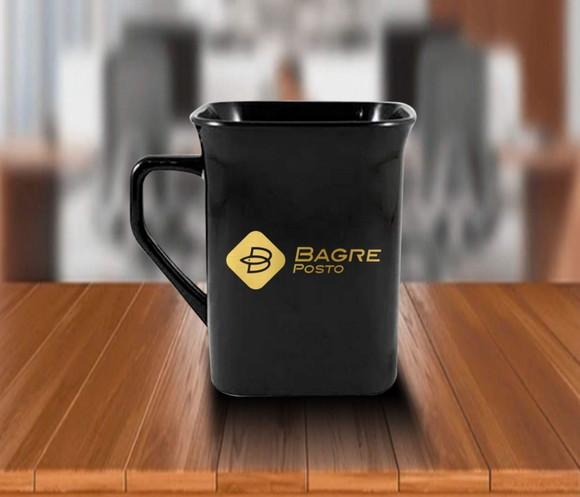Caneca Quadrada Preta Personalizada 160ml
