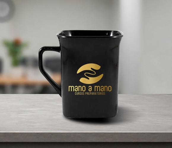 Caneca Quadrada Preta Personalizada 160ml