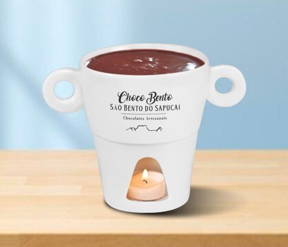Fondue Porcelana Branca 250ml Personalizado