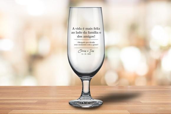 Taça de Chopp Personalizada Padrinhos 300ml 12 Unidades