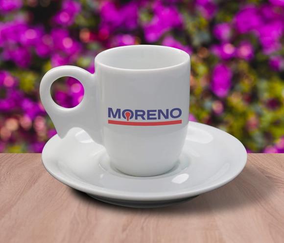 Xícara Biruta 70ml com Pires Personalizado 100 Unidades