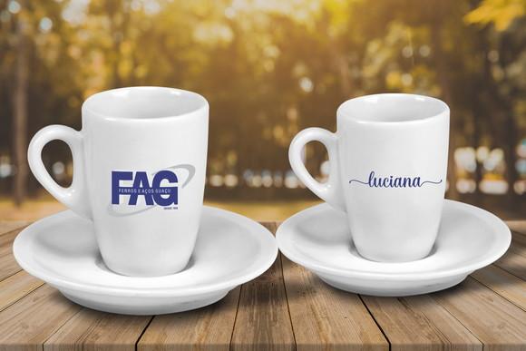 Xícara Personalizada Genova Porcelana 85ml - 12 Unidades