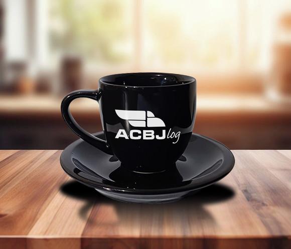 Xicara Preta Personalizada de Porcelana 95ml - 200 Unidades