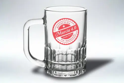 Caneca Personalizada de Chopp Vidro 300ml - Kit 48 Un.