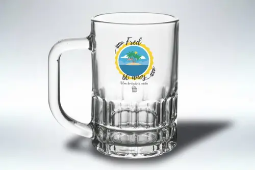 Caneca Personalizada de Chopp Vidro 300ml - Kit 48 Un.