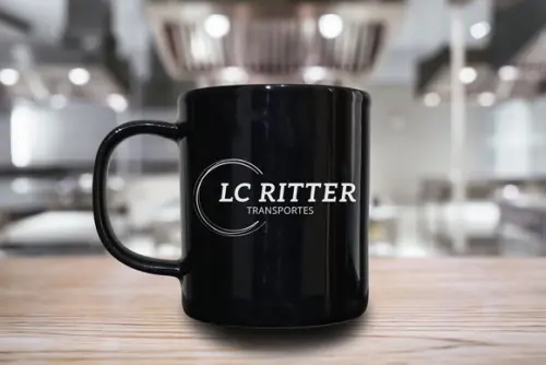 Caneca Personalizada Preta 300ml - Kit 48 Unidades