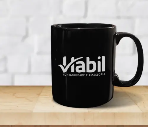 Caneca Personalizada Preta 300ml 48 Unidades