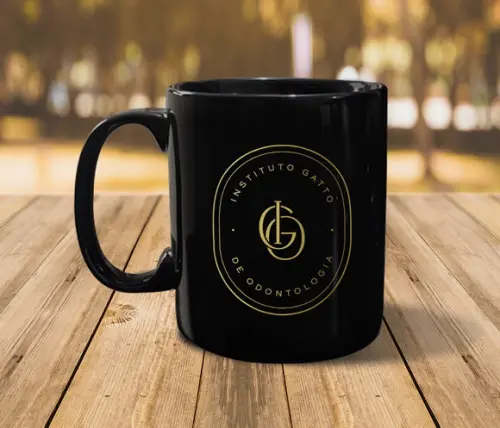 Caneca Personalizada Preta 300ml 48 Unidades