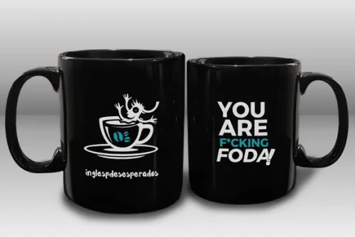 Caneca Personalizada Preta de Porcelana 300ml - Kit 48 un