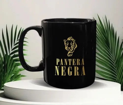 Caneca Personalizada Preta de Porcelana 300ml - Kit 48 Un.