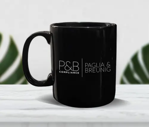 Caneca Personalizada Preta de Porcelana 300ml Kit 100un.