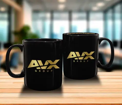 Caneca Personalizada Preta Porcelana 300ml 48 Unidades.
