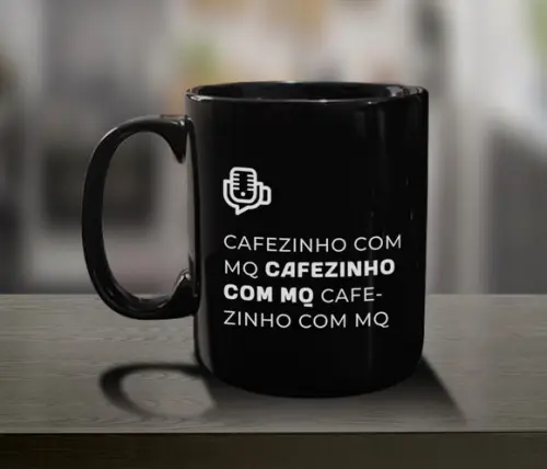 Caneca Personalizada Preta Porcelana 300ml 48 Unidades.