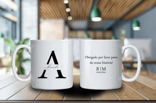 Caneca Porcelana Personalizada 250ml - Kit 12 Unidades