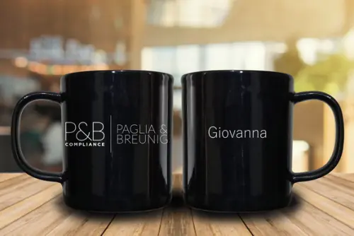 Caneca Porcelana Personalizada Preta 300ml Kit 48 Unidades