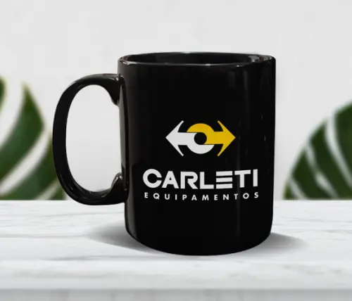 Caneca Preta Personalizada 300ml - 48 Unidades