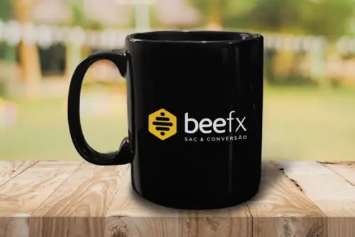 Caneca Preta Personalizada 300ml - Kit 24 Unidades