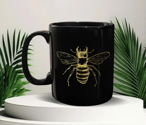 Caneca Preta Personalizada de 300ml - Kit 100 Unidades