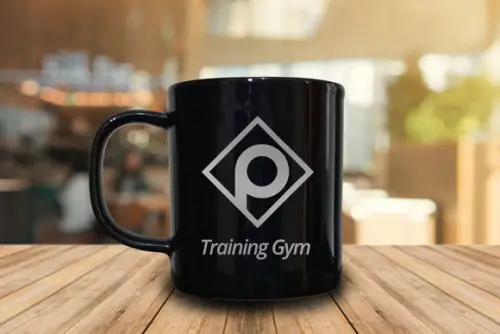 Caneca Preta Personalizada de 300ml - Kit 48 Unidades