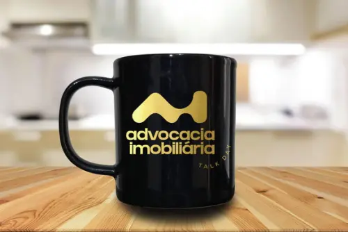 Caneca Preta Personalizada de 300ml - Kit 48 Unidades