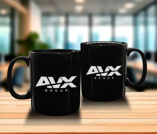 Caneca Preta Personalizada de 300ml - Kit 48 Unidades