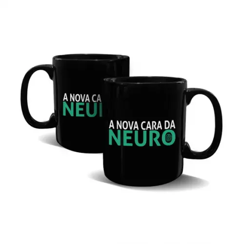 Caneca Preta Personalizada de Porcelana 300ml - 200 Unidades