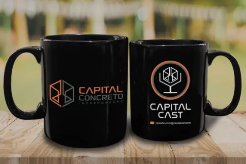 Caneca Preta Personalizada de Porcelana 300ml - 300 Unidades