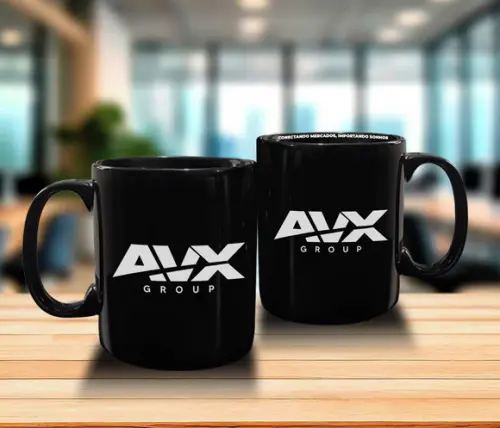 Caneca Preta Personalizada de Porcelana 300ml - 300 Unidades
