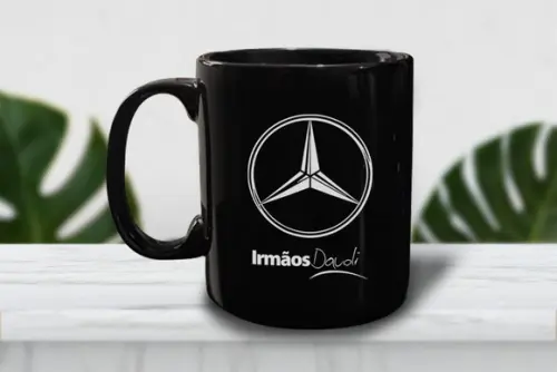 Caneca Preta Personalizada de Porcelana 300ml - 36 Unidades