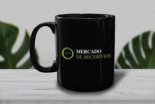 Caneca Preta Personalizada de Porcelana 300ml - 36 Unidades