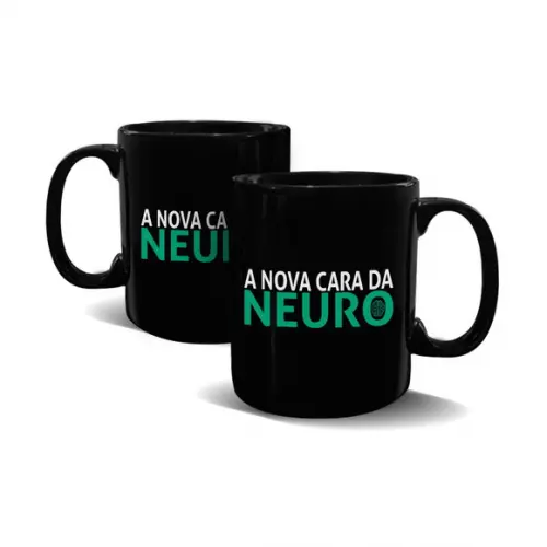 Caneca Preta Personalizada de Porcelana 300ml - 48 Unidades
