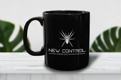 Caneca Preta Personalizada de Porcelana 300ml - 48 Unidades