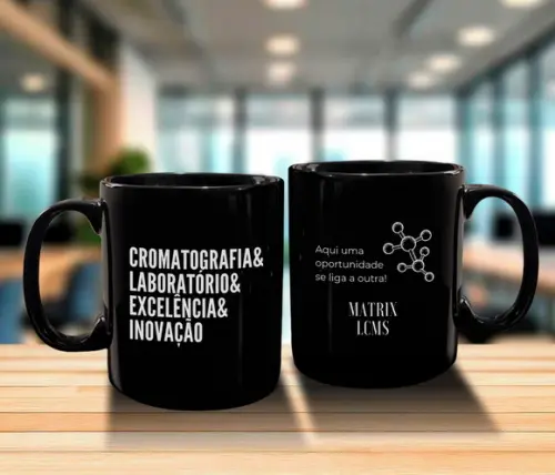 Caneca Preta Personalizada de Porcelana 300ml - 50 Unidades