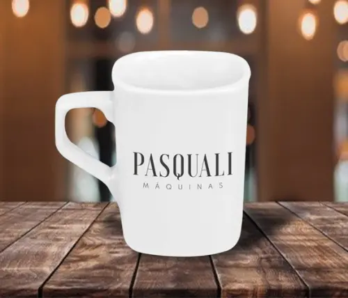 Caneca Quadrada Personalizada 160ml Porcelana - 100 Unidades
