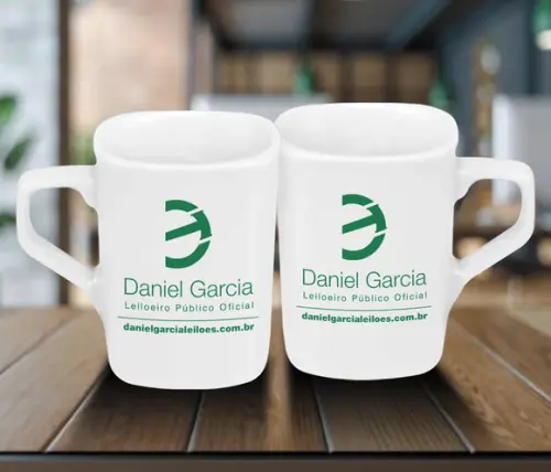 Caneca Quadrada Personalizada 160ml Porcelana - 100 Unidades