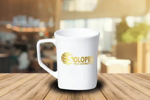 Caneca Quadrada Personalizada 160ml Porcelana - 12 Unidades