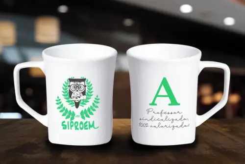 Caneca Quadrada Personalizada 160ml Porcelana - 12 Unidades
