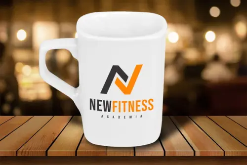 Caneca Quadrada Personalizada 160ml Porcelana - 24 Unidades