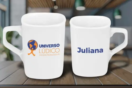 Caneca Quadrada Personalizada 160ml Porcelana - 24 Unidades