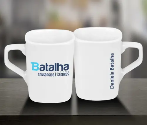 Caneca Quadrada Personalizada 160ml Porcelana - 24 Unidades