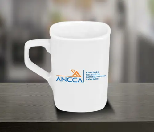 Caneca Quadrada Personalizada 160ml Porcelana - 24 Unidades