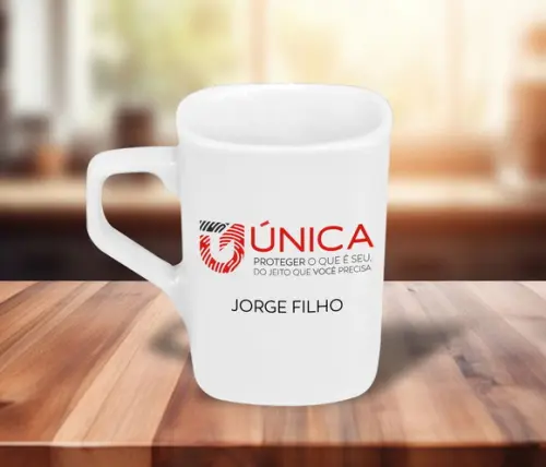 Caneca Quadrada Personalizada 160ml Porcelana - 36 Unidades