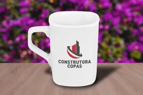 Caneca Quadrada Personalizada 160ml Porcelana - 48 Unidades